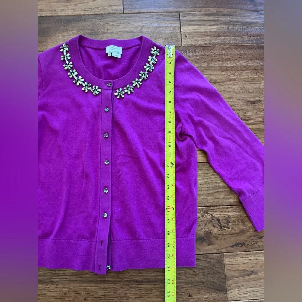 Kate Spade Purple Cardigan, Jewel Embellished, medium